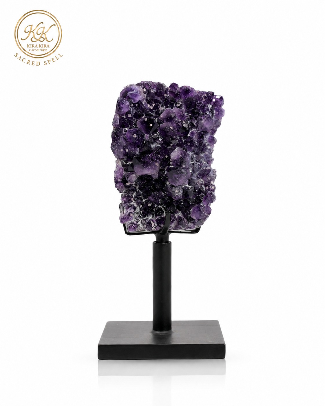 Purple amethyst on stand